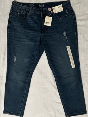 16p a.n.a Dark Wash Distressed Women’s Jeans - Dark Blue